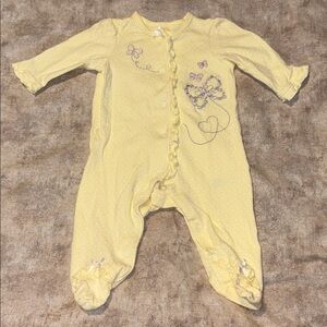 Little Me Cream Baby Onesie with Polka Dots